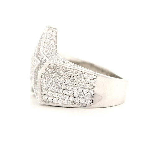 Silver Double Star Ring