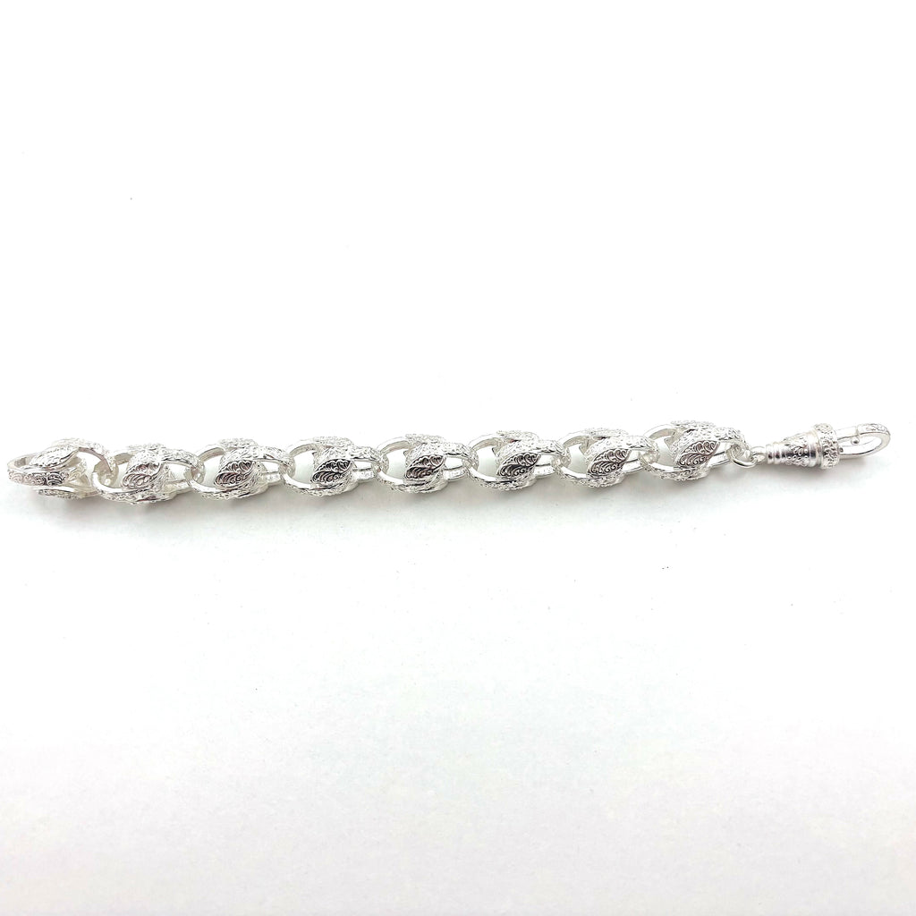 Large Solid Silver Tulip Bracelet