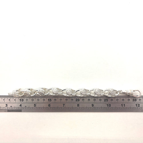 Large Solid Silver Tulip Bracelet