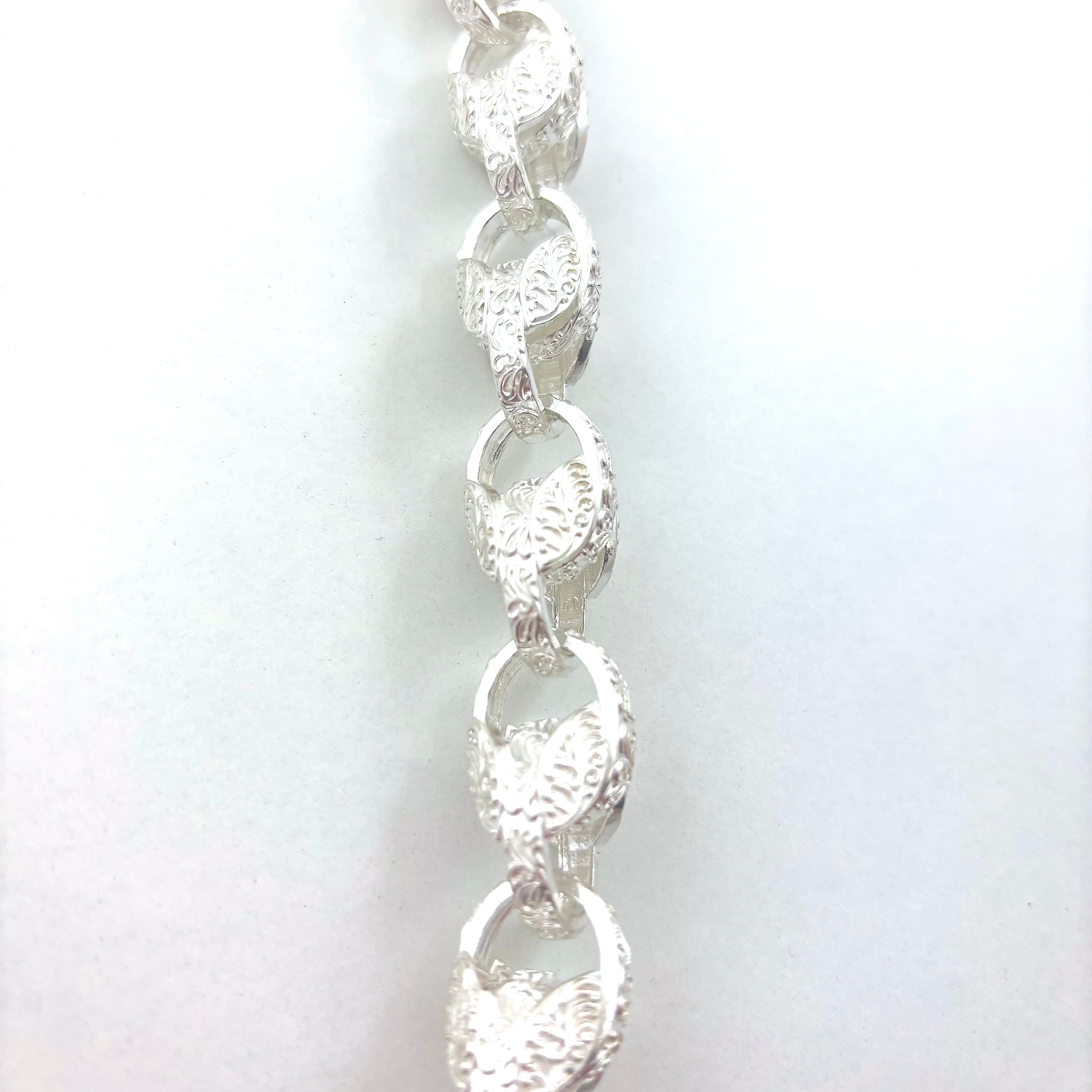Large Solid Silver Tulip Bracelet
