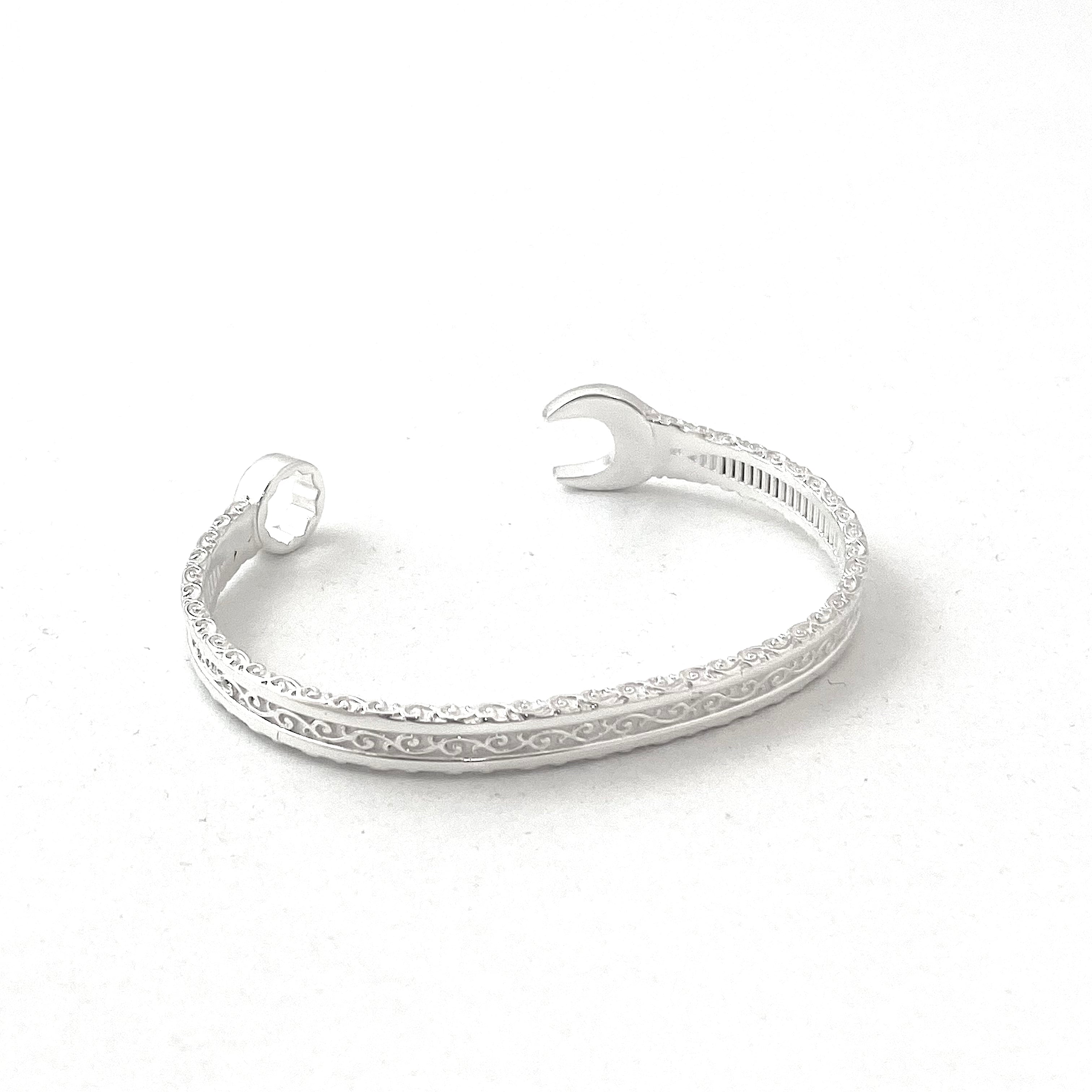 Solid Silver Spanner Bangle
