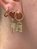 9ct Gold Lock And Key Earrings