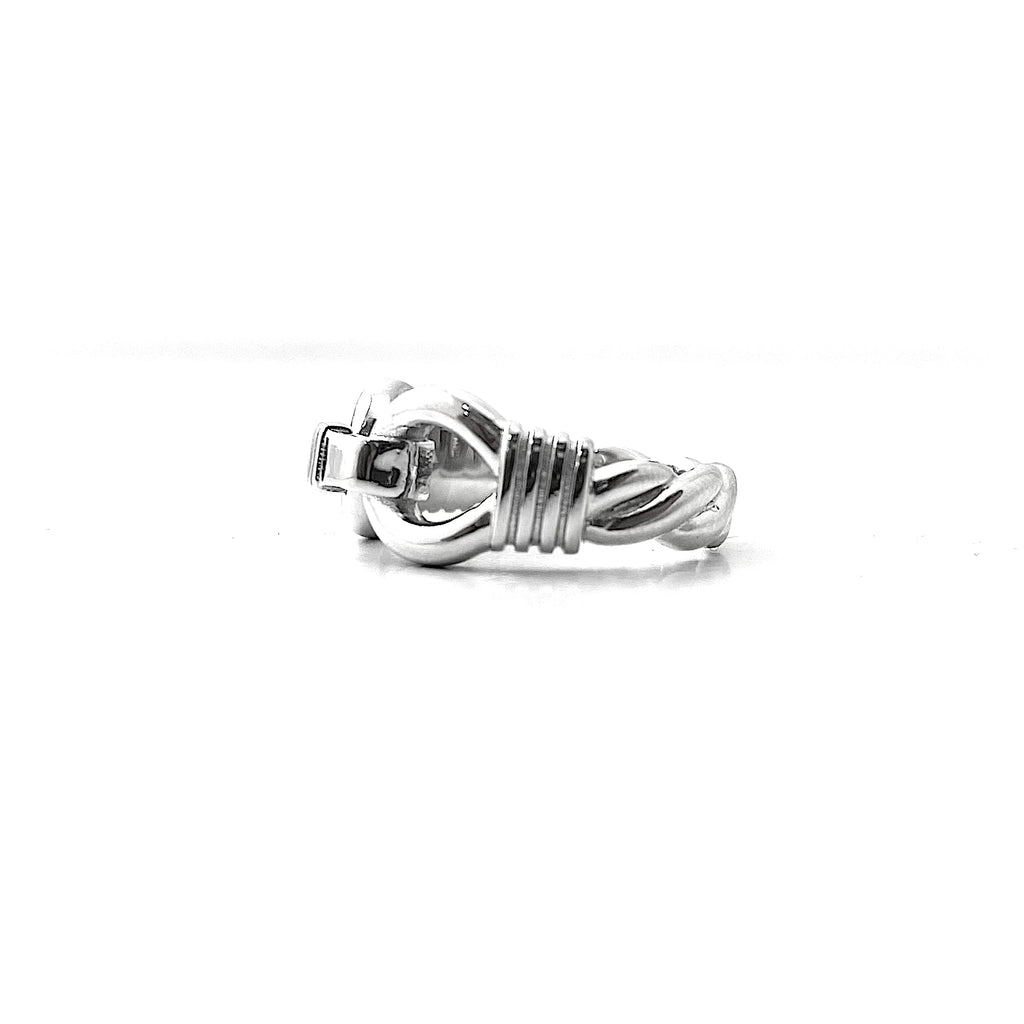Solid Silver Double Hook Ring