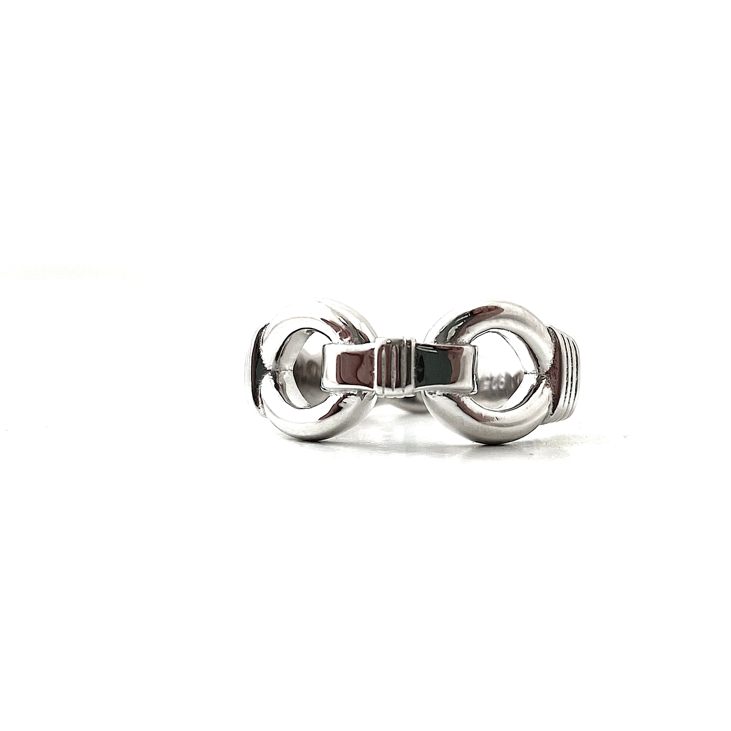 Solid Silver Double Hook Ring