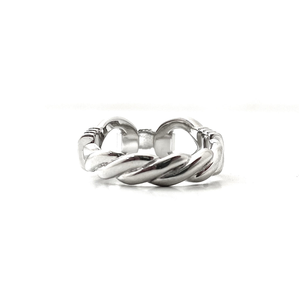 Solid Silver Double Hook Ring