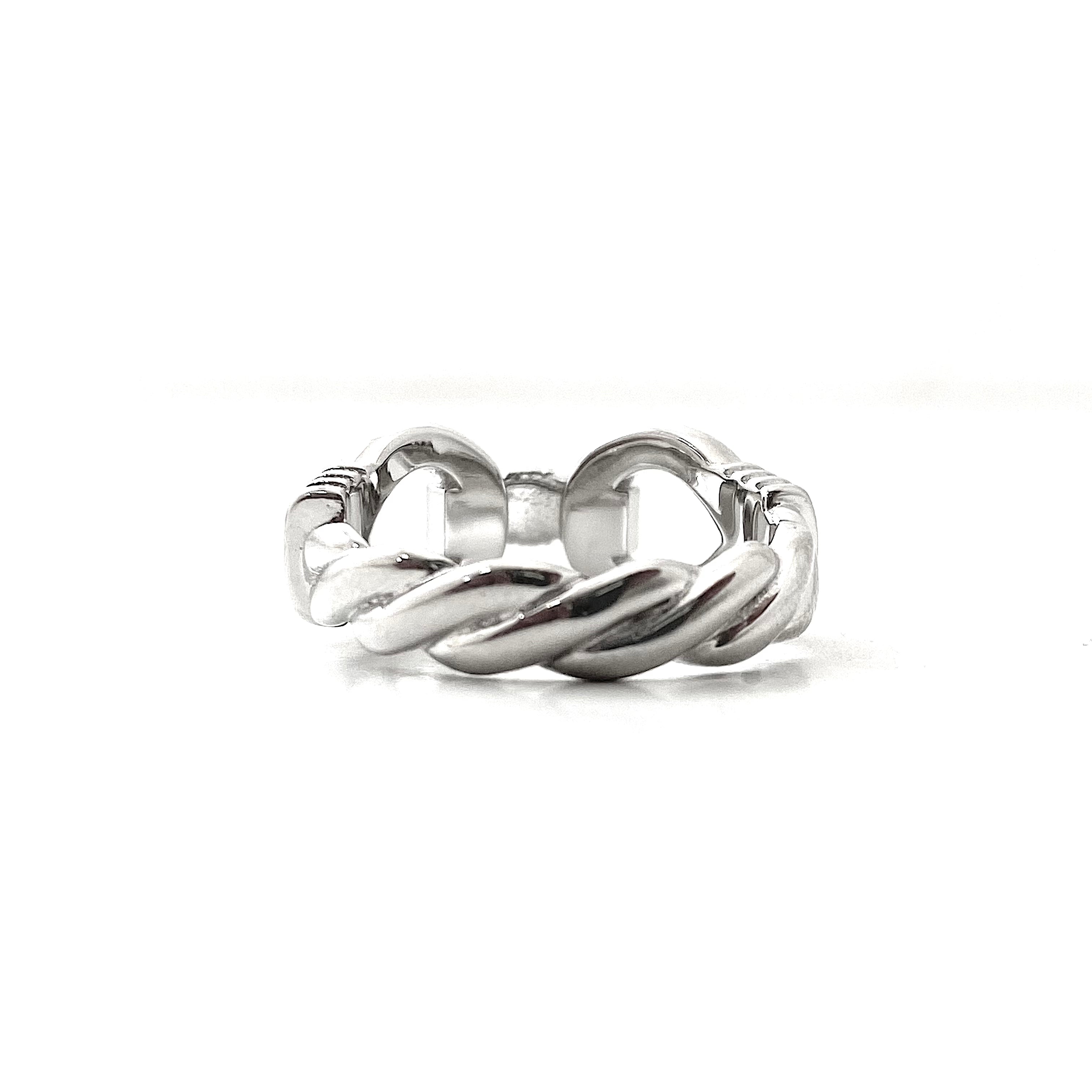 Solid Silver Double Hook Ring