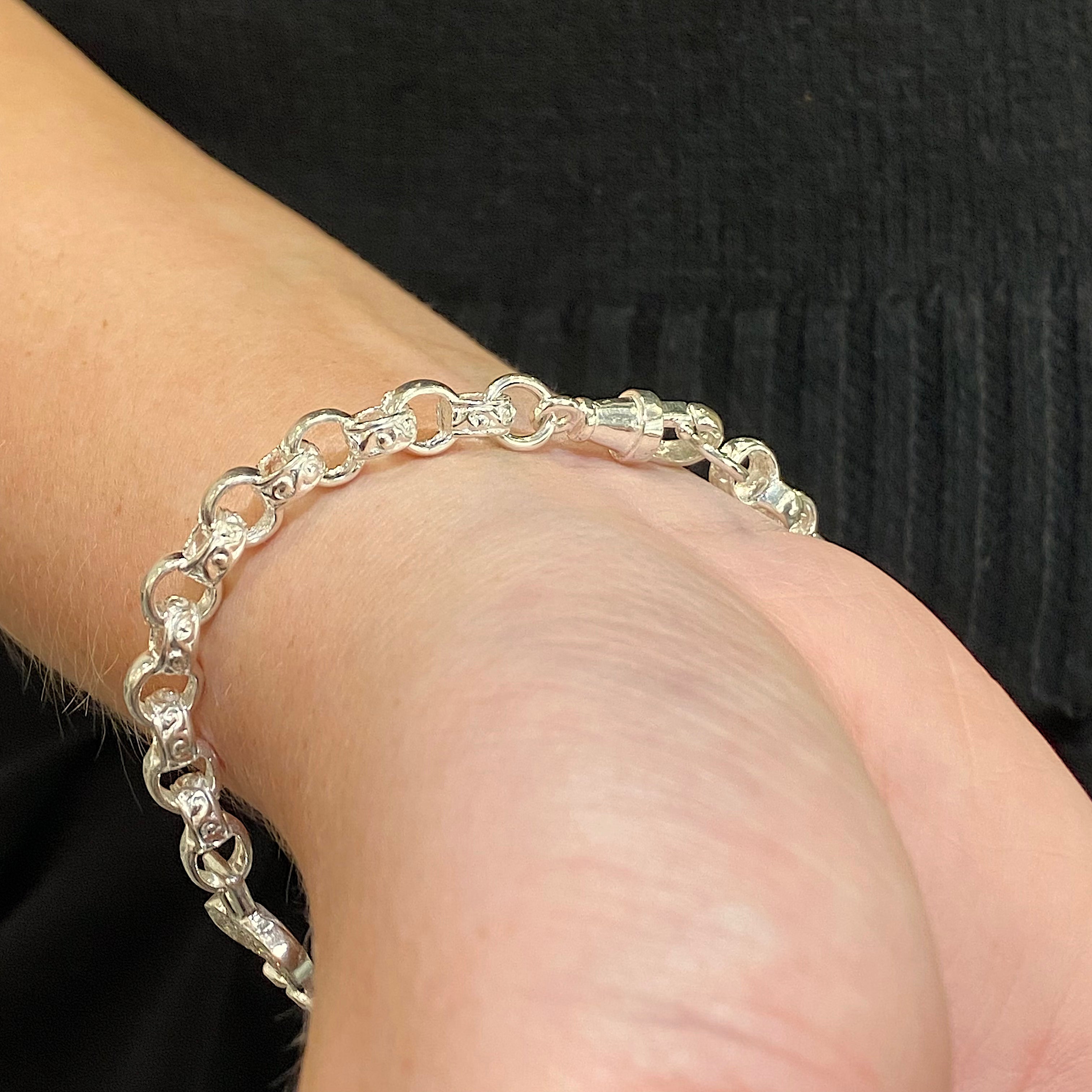 Solid Silver Butterfly Belcher Bracelet