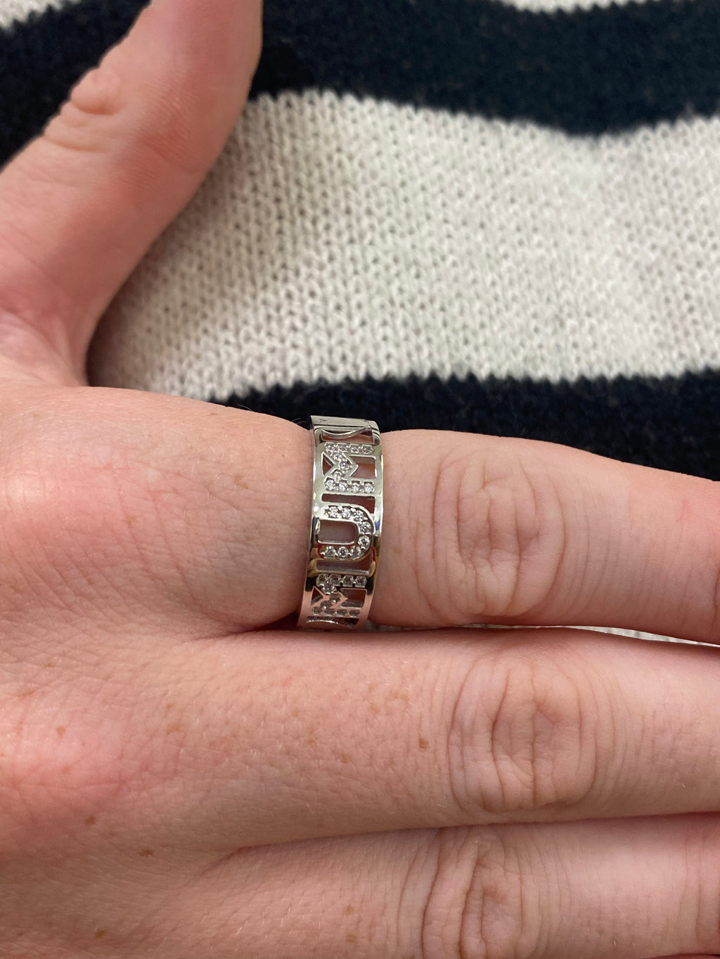 Silver Love Mum Heart Ring