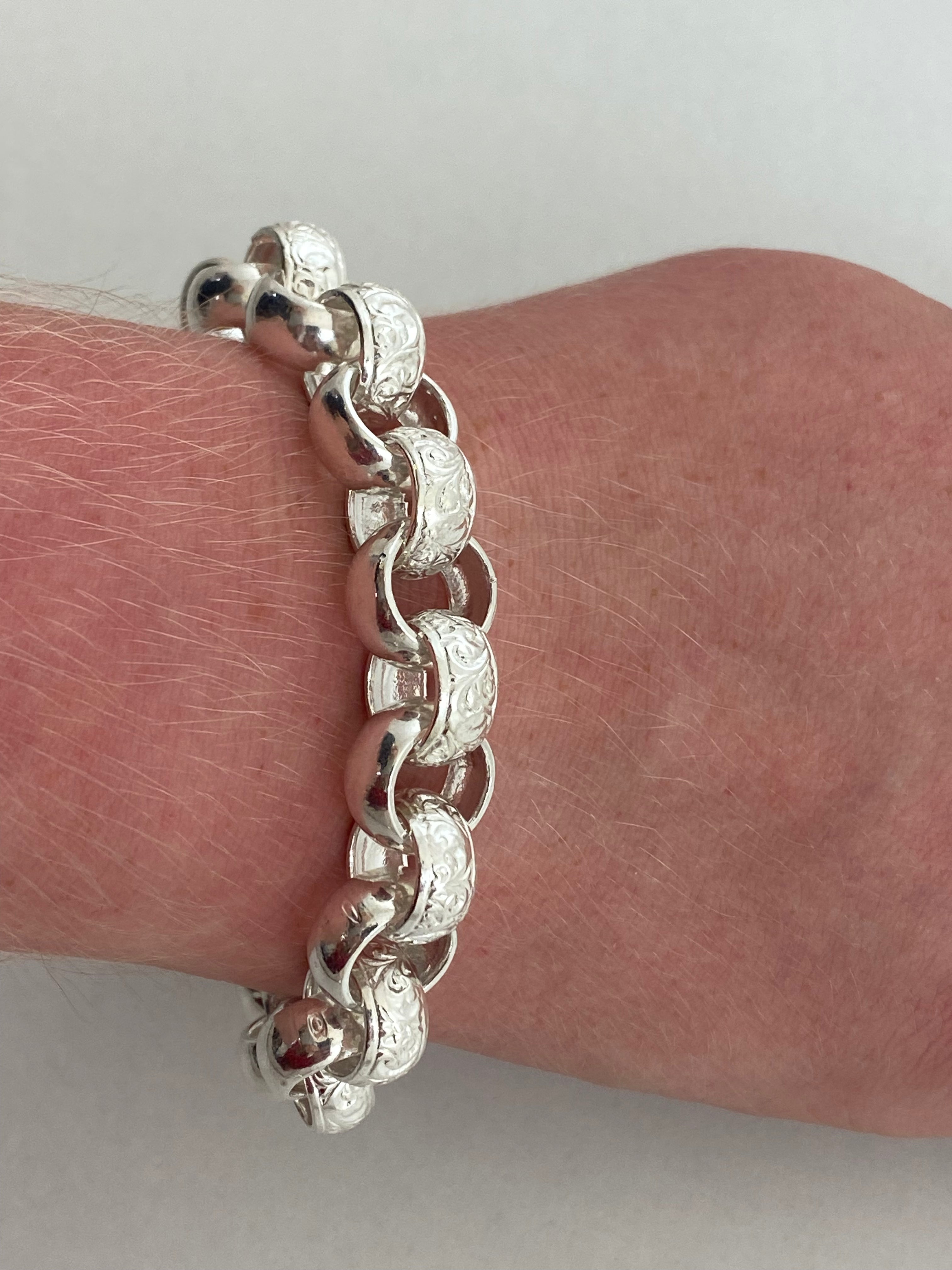 Solid Silver Large Belcher Bracelet
