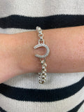 Solid Silver Horse Shoe Belcher Bracelet