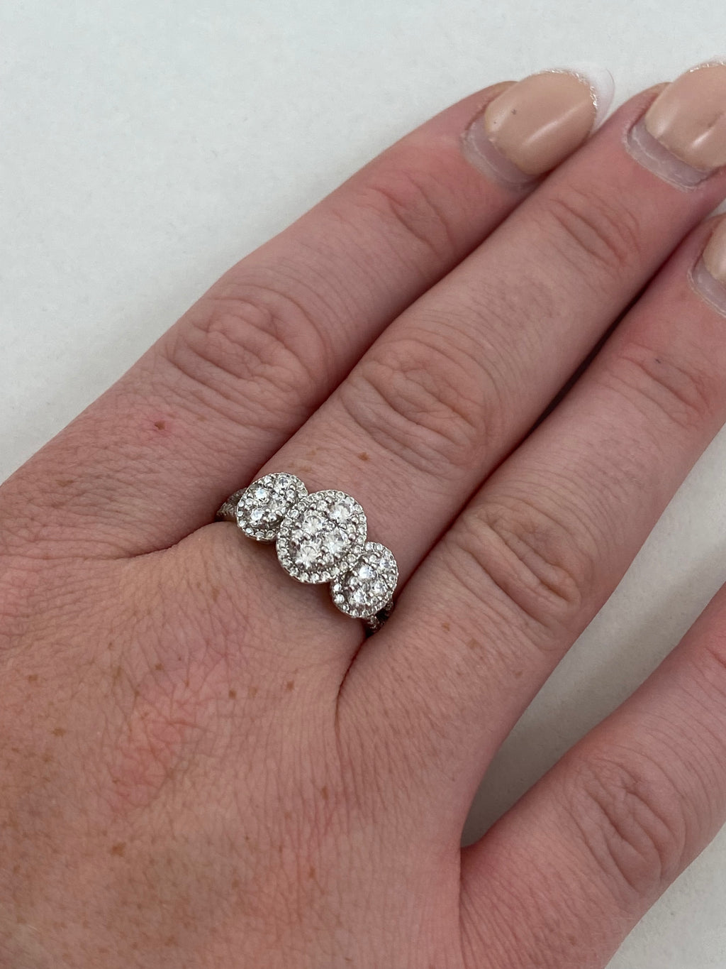Silver Trilogy Cluster Ring
