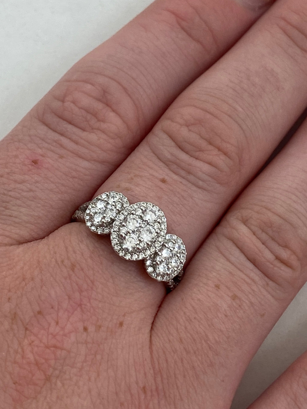 Silver Trilogy Cluster Ring