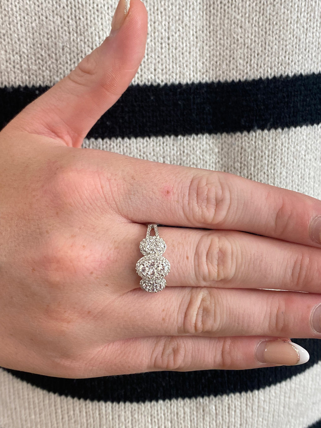 Silver Trilogy Cluster Ring