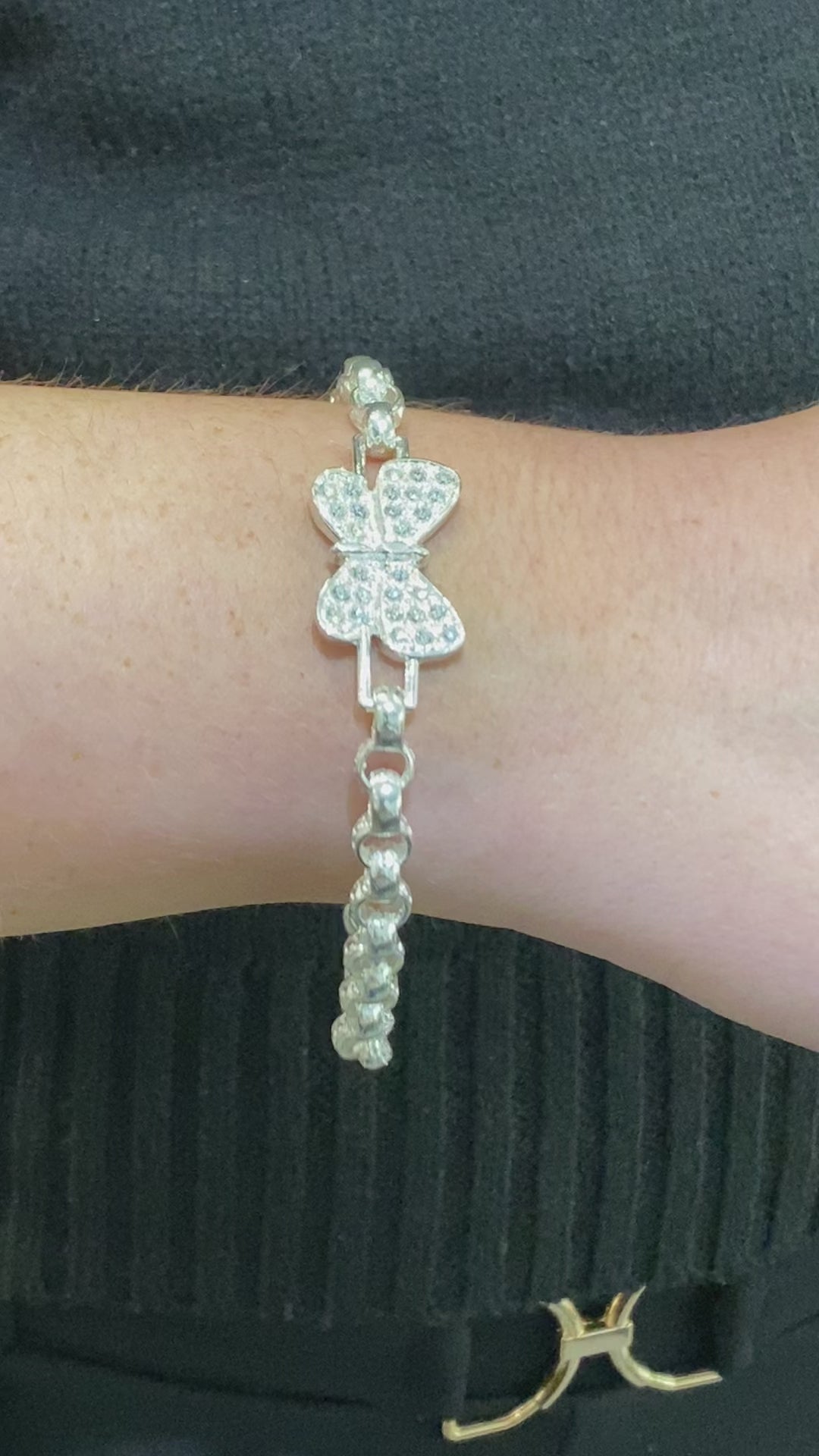 Solid Silver Butterfly Belcher Bracelet