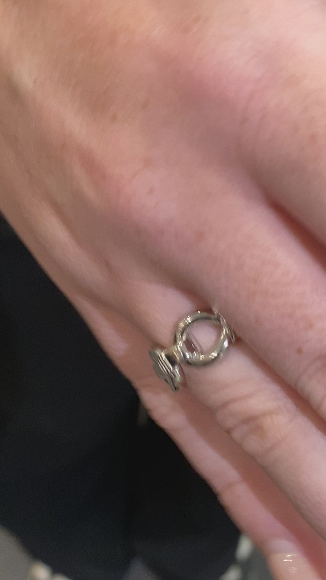 Solid Silver Double Hook Ring